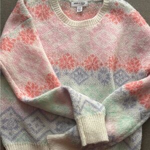 Stitch & Pine Girls Pattern Multi Color Sweater Size L (14)